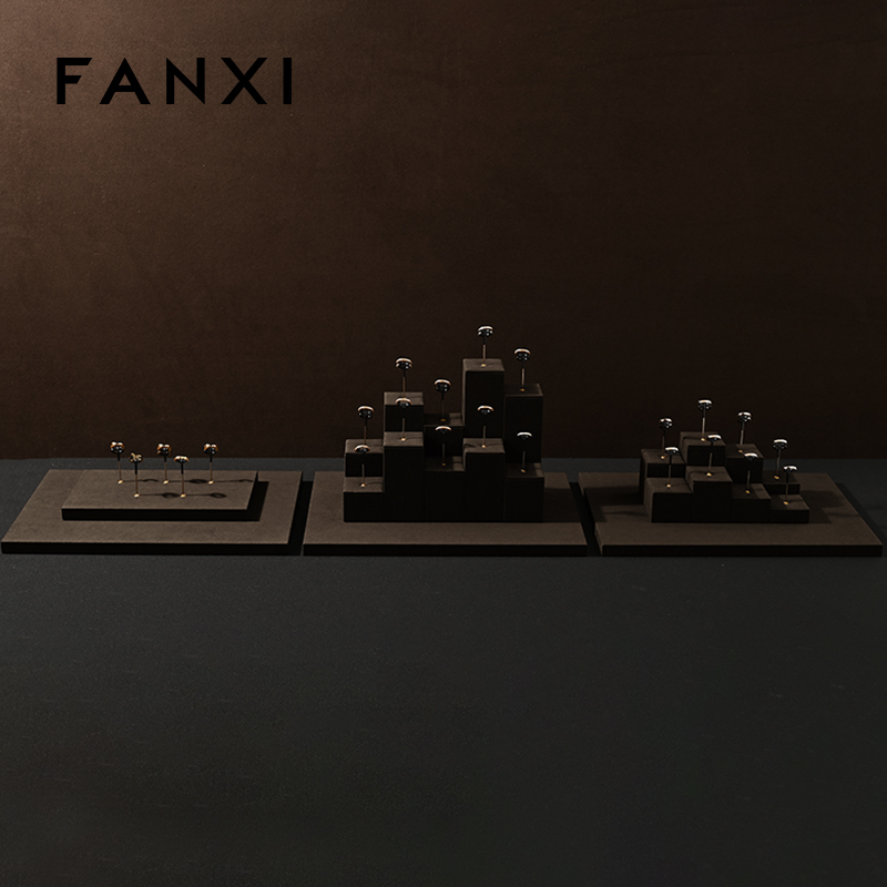 FANXI New arrival Microfiber and metal Jewelry display set series