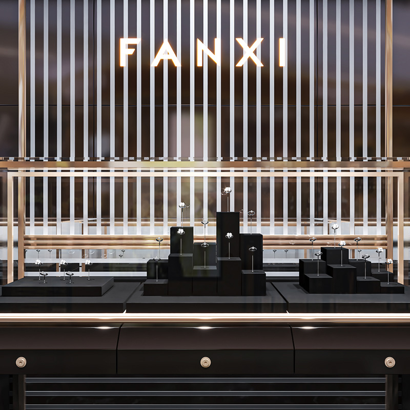 FANXI New arrival metal Black Microfiber jewelry display