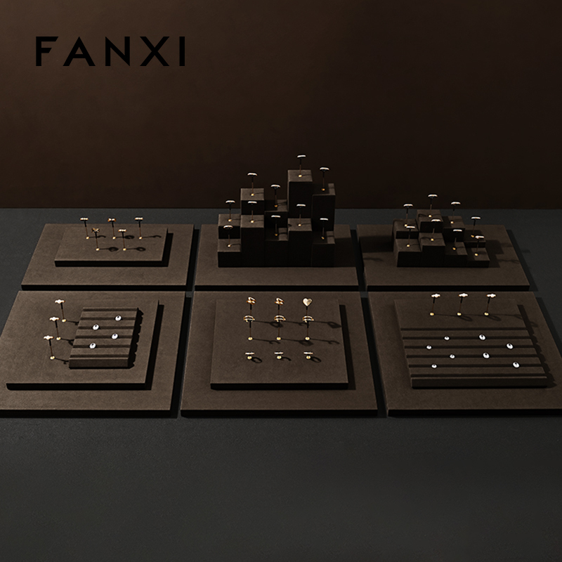 FANXI New arrival Microfiber and metal Jewelry display set series