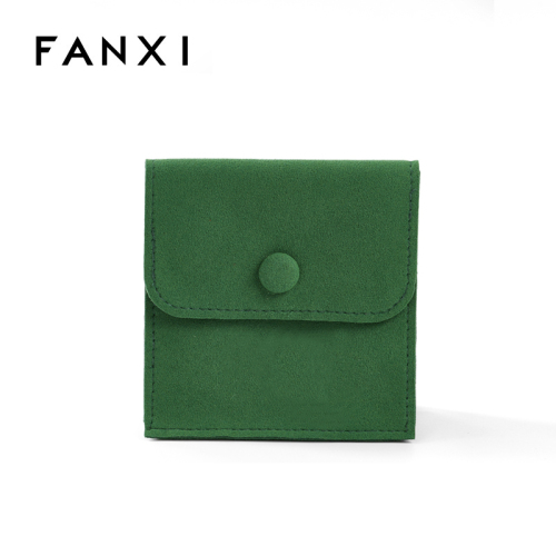 FANXI Factory Green microfiber Jewelry bag