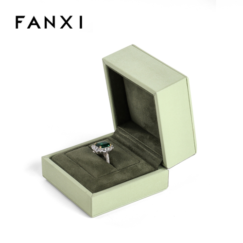 FANXI Custom Green Leather and paper Jewelry box