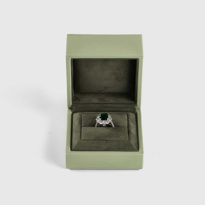 FANXI Custom Green Leather and paper Jewelry box