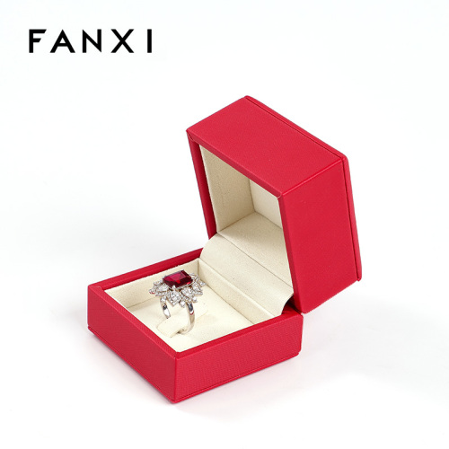 FANXI Custom red microfber Ring Box