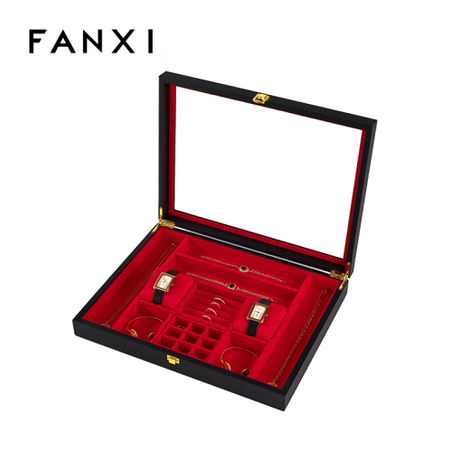 FANXI Custom Red Blue Microfiber watch boxes cases