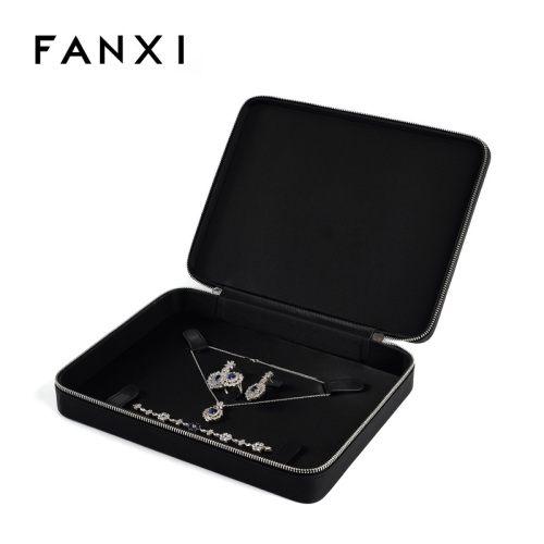 FANXI Custom Black leather Jewelry Box