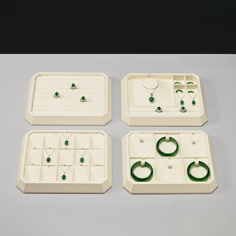 FANXI high end Beige Microfiber Jewelry display tray