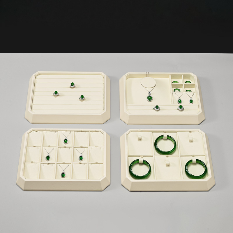 FANXI high end Beige Microfiber Jewelry display tray