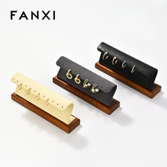 FANXI New Microfiber Wooden leather Earring holder