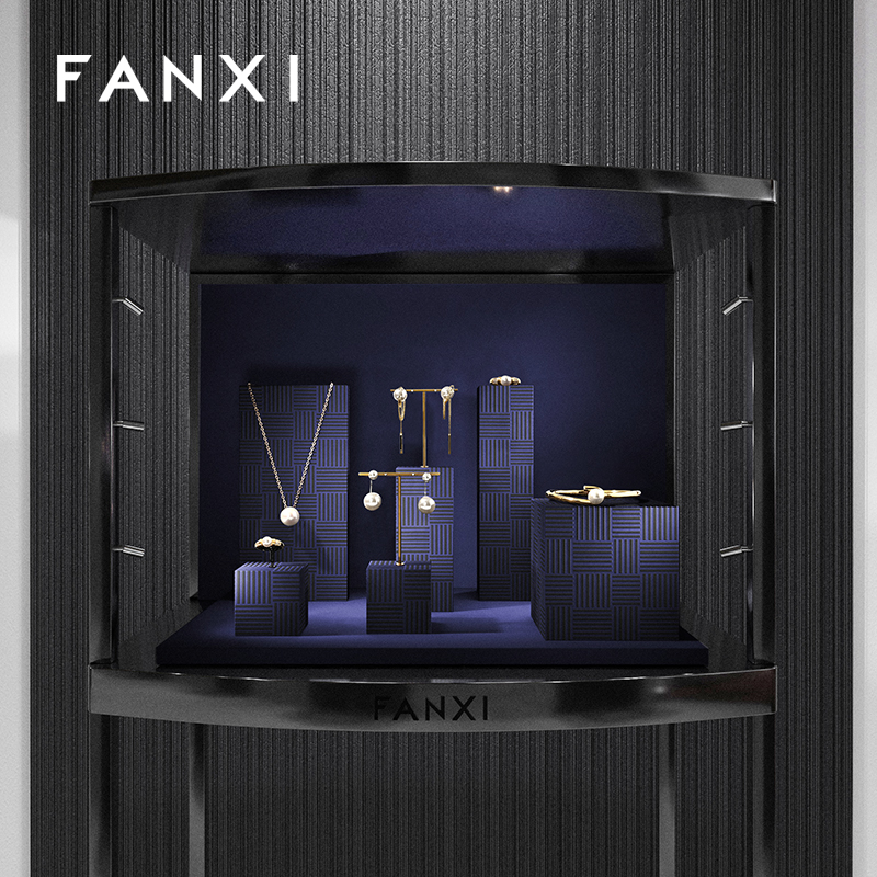 FANXI Luxury Blue Gold Jewelry Combination Set