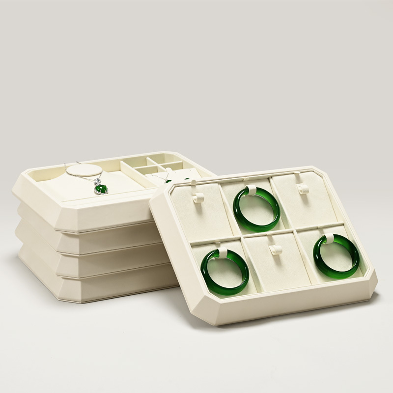 FANXI high end Beige Microfiber Jewelry display tray