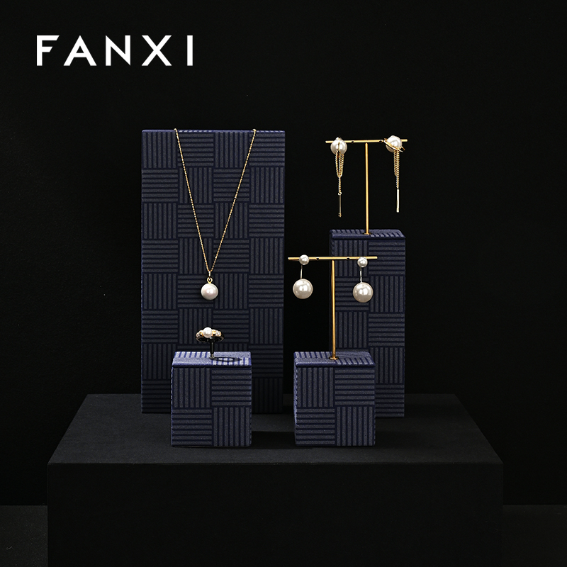 FANXI Luxury Blue Gold Jewelry Combination Set