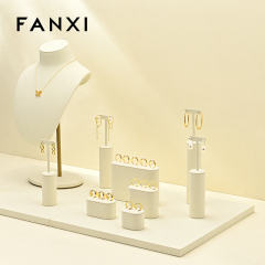 FANXI Hot sale beige Microfiber Jewelry display set series