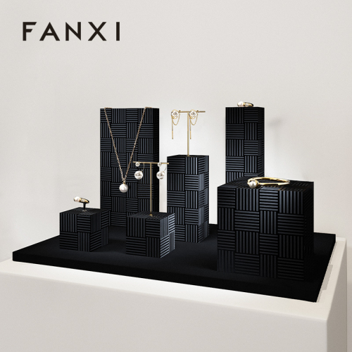 FANXI New arrival Black Microfiber Jewelry display set series