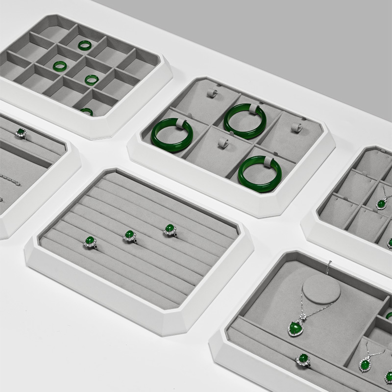 FANXI Luxury White and grey version jewelry display tray