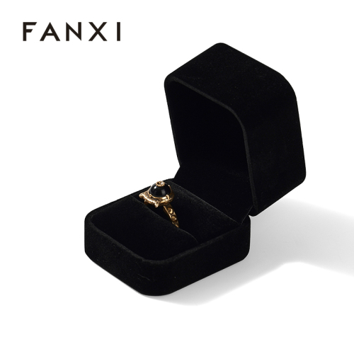 FANXI Custom Velvet Black Ring Box