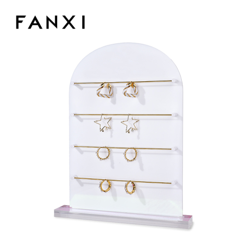 FANXI Custom acrylic metal white earrings display stand