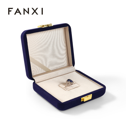 FANXI Custom Microfber silk purple Ring Box