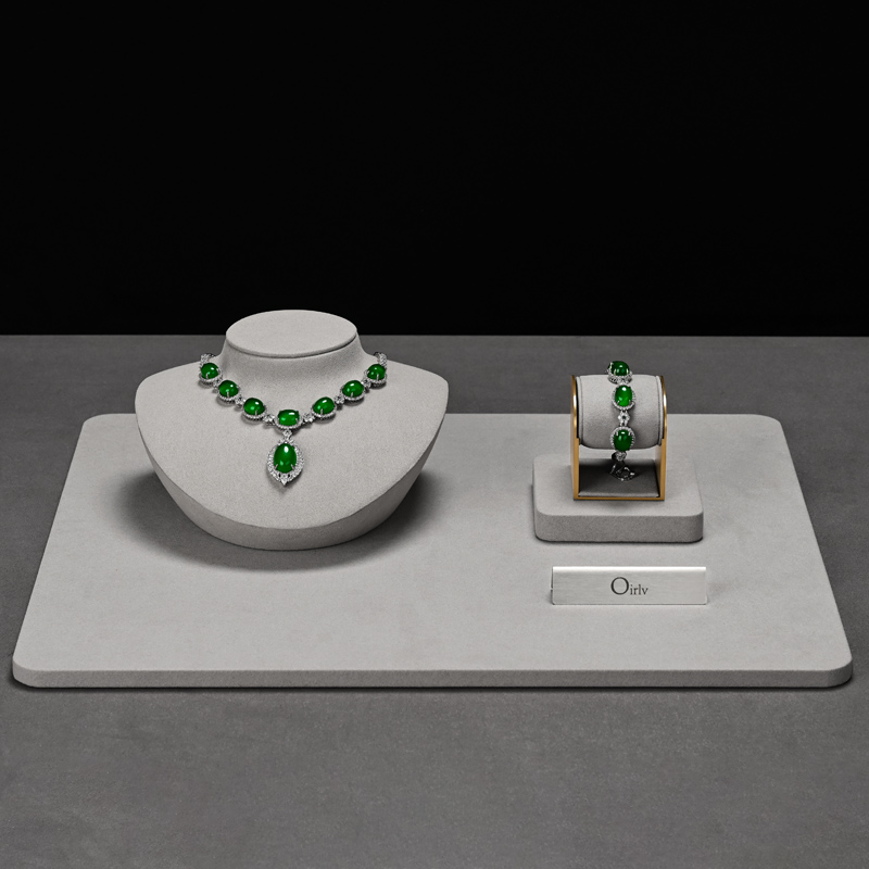 FANXI High end Gray Microfiber jewellery display set