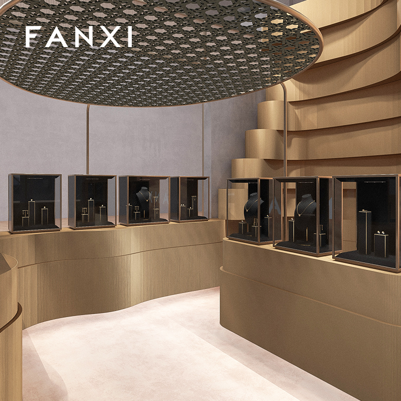 FANXI Luxury Black Baking paint Jewelry display set series