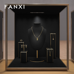 FANXI Luxury Black Baking paint Jewelry display set series