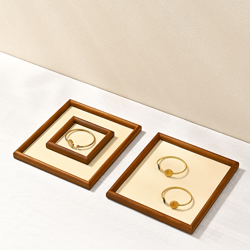 FANXI Hot sale dark gray Solid wood Jewelry Display Plate