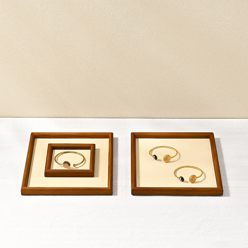 FANXI Hot sale dark gray Solid wood Jewelry Display Plate