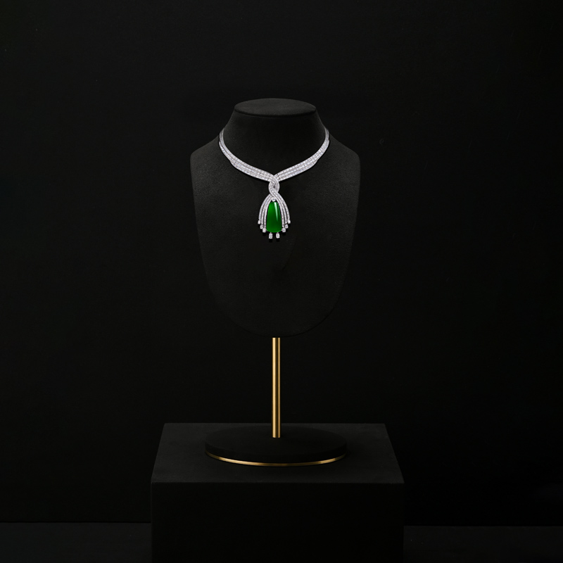 FANXI Wholesale polychrome microfiber jewelry bust