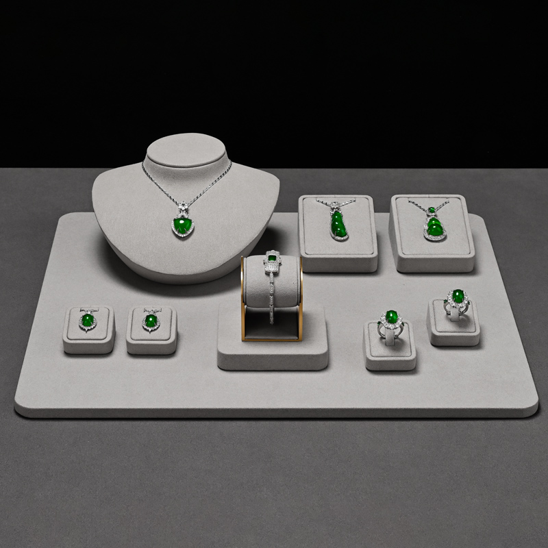 FANXI High end Gray Microfiber jewellery display set