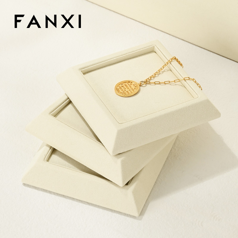 FANXI Wholesale Polychrome Sackcloth Jewelry display tray