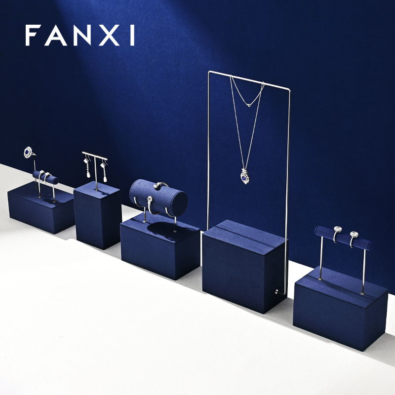 FANXI Fashion Blue Metal Jewelry display set