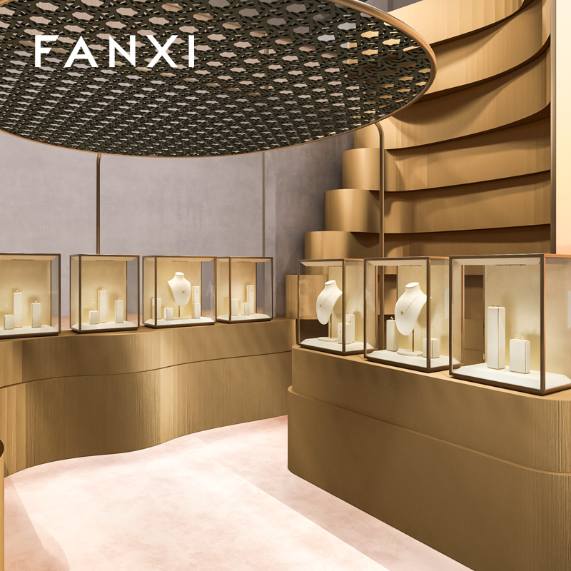 FANXI Wholesale Beige Baking paint Jewelry display set
