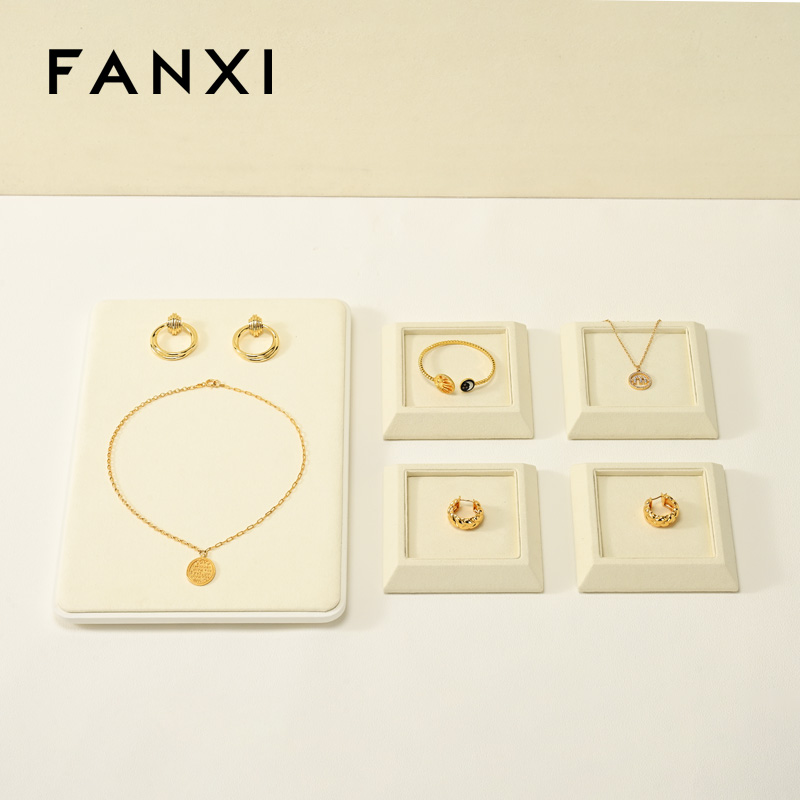 FANXI Wholesale Polychrome Sackcloth Jewelry display tray