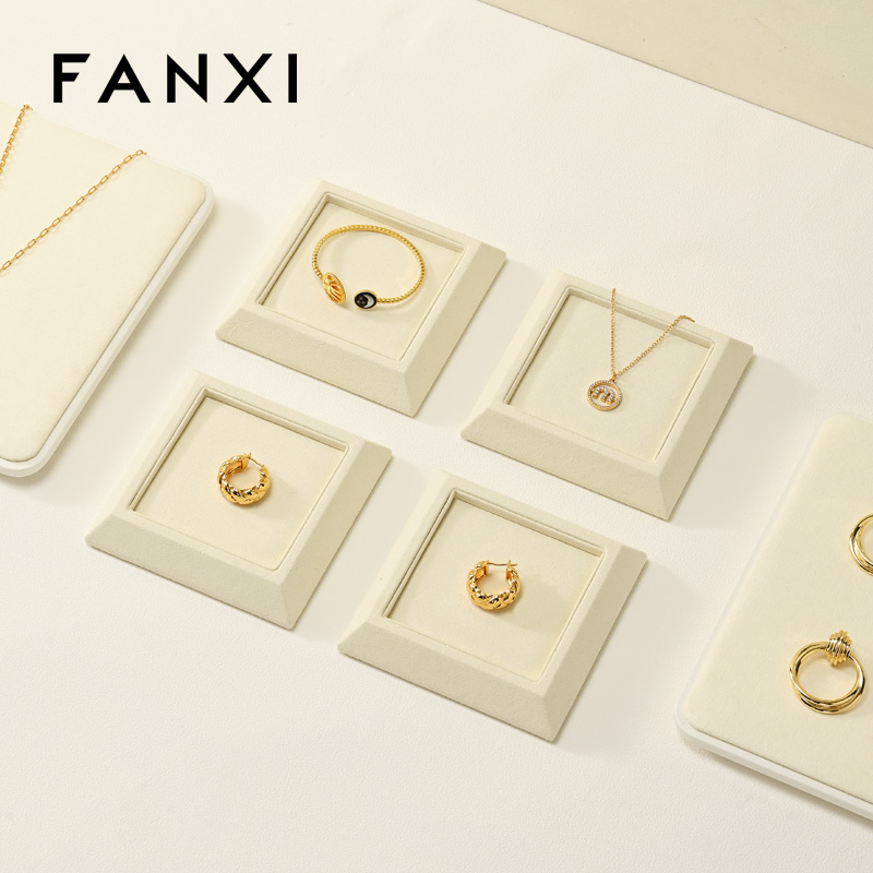 FANXI Wholesale Polychrome Sackcloth Jewelry display tray