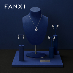 FANXI High end Blue microfiber Jewelry Display