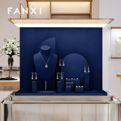 FANXI High end Blue microfiber Jewelry Display
