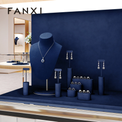 FANXI High end Blue microfiber Jewelry Display