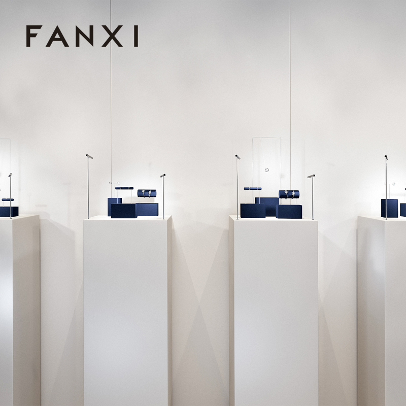 FANXI Fashion Blue Metal Jewelry display set