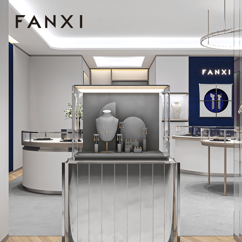 FANXI Hot sale Grey Microfiber Jewelry Combination Set