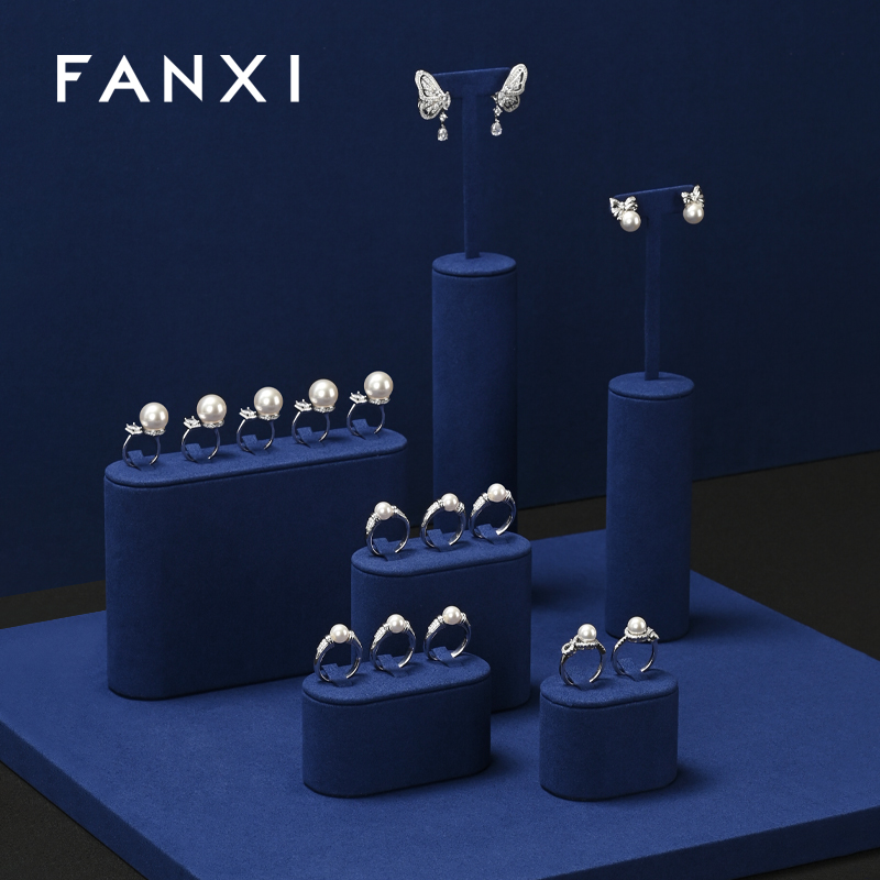 FANXI High end Blue microfiber Jewelry Display