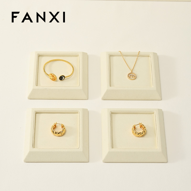 FANXI Wholesale Polychrome Sackcloth Jewelry display tray