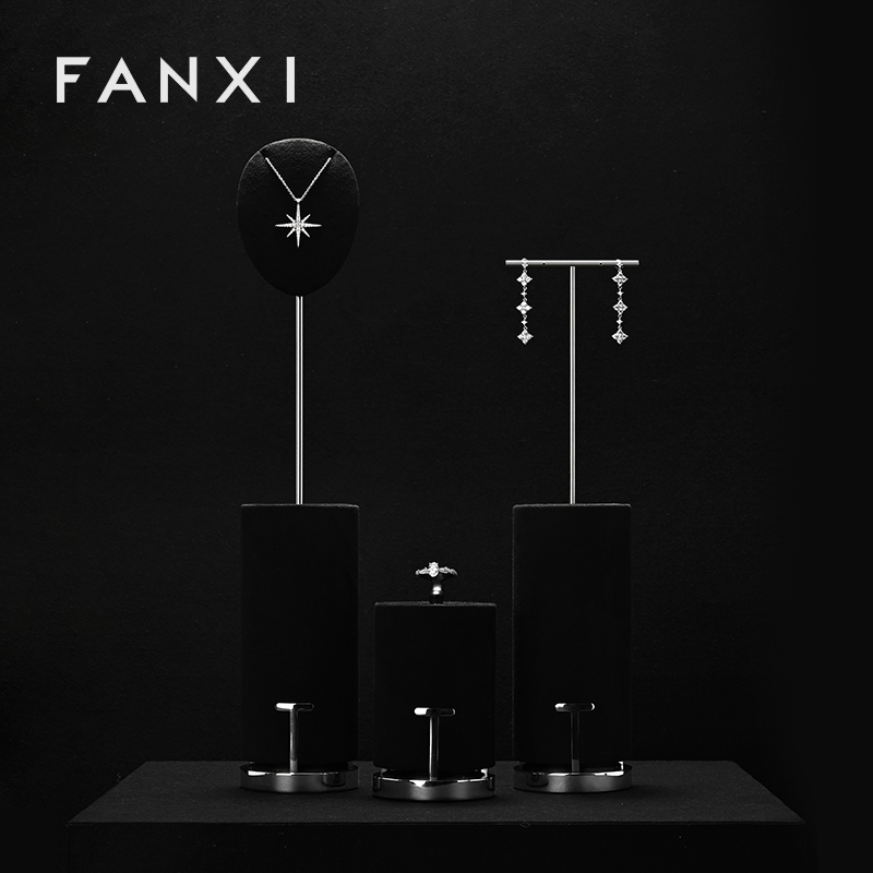 FANXI High quality Black Metal Jewelry display set