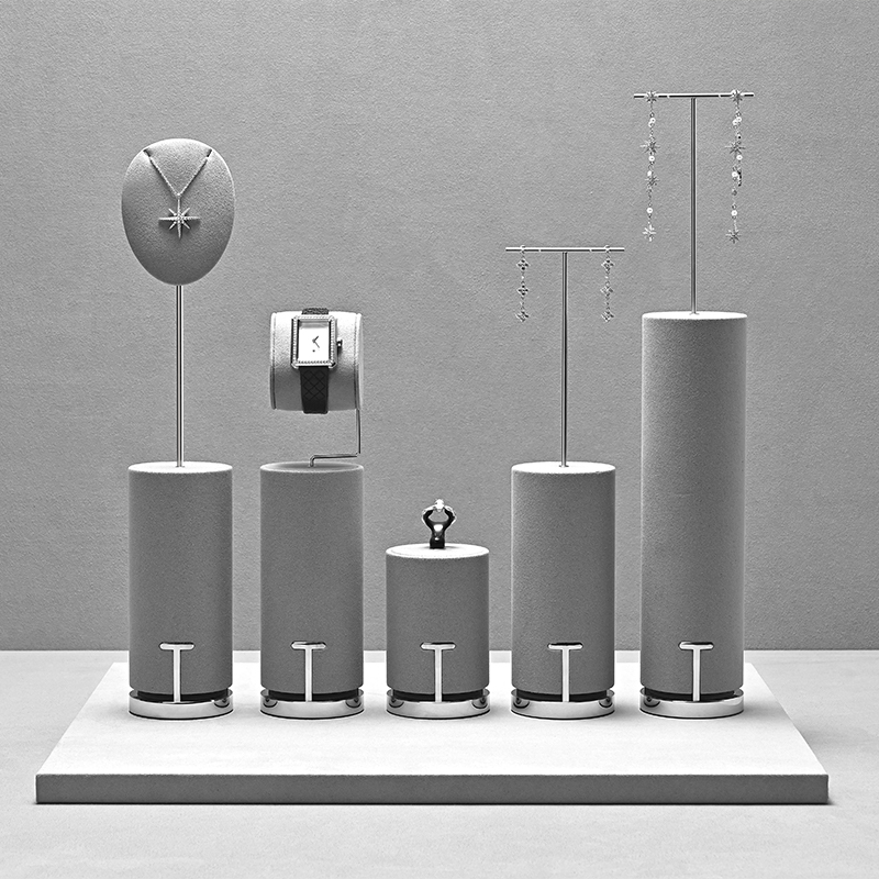 FANXI high quality Grey Microfiber custom jewelry display