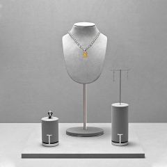 FANXI high quality Grey Microfiber custom jewelry display