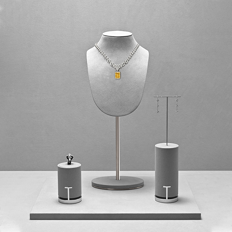 FANXI high quality Grey Microfiber custom jewelry display