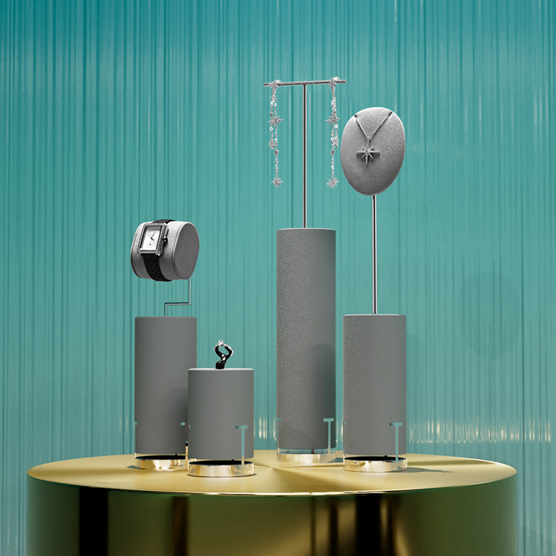 FANXI high quality Grey Microfiber custom jewelry display