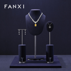 FANXI High quality Blue Metal Jewelry display set