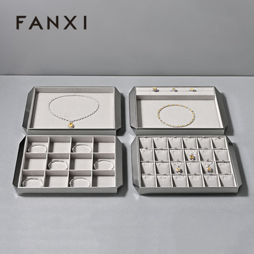 FANXI Hot sale glossy silver metal Jewelry Display Plate