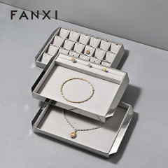 FANXI Hot sale glossy silver metal Jewelry Display Plate