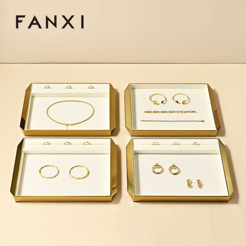 FANXI Hot sale shiny gold metal Jewelry Display Plate