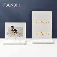 FANXI Fashion White Leather metal Jewelry Display